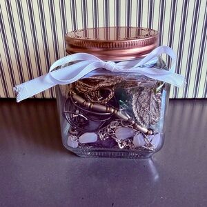 “Purple Haze” Lavender, Green and Silver-Tone Jewelry Jar